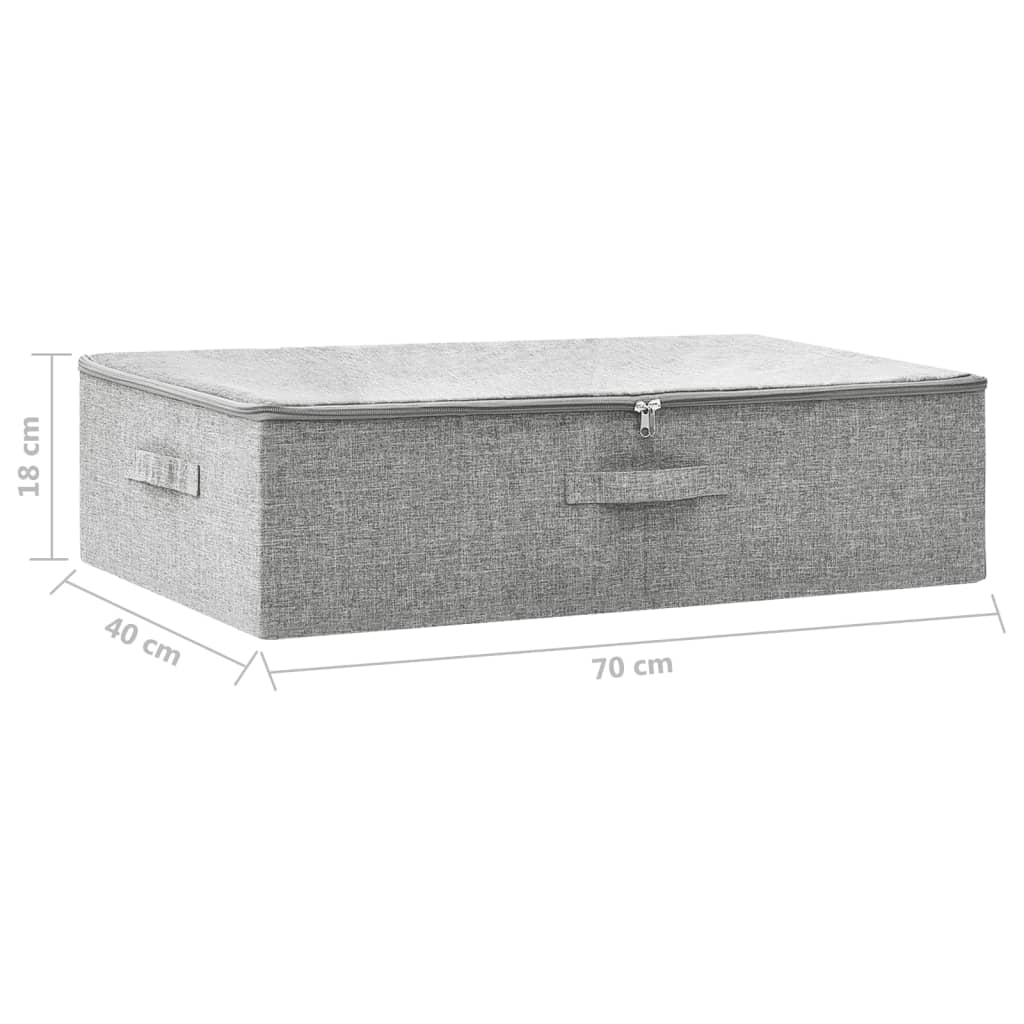 vidaXL uzglabāšanas kaste, 70x40x18 cm, audums, pelēka