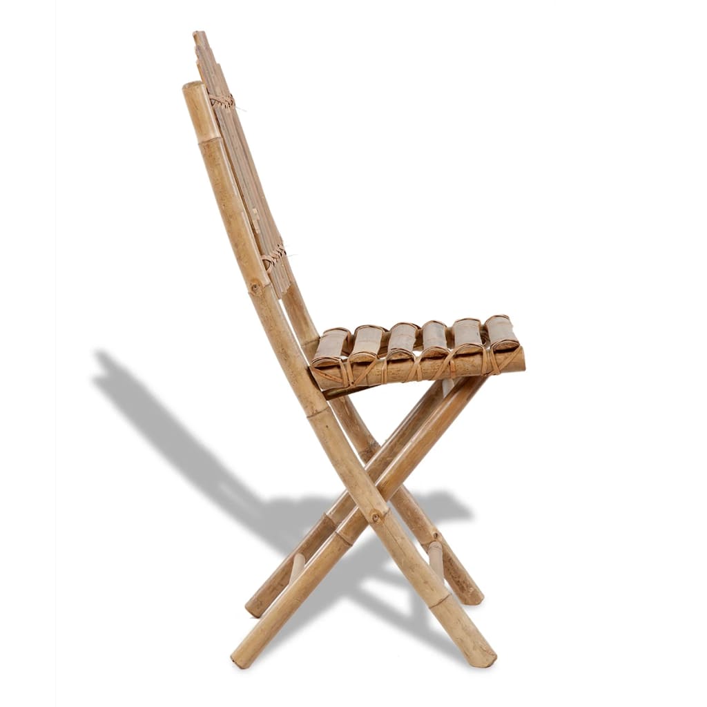 vidaXL saliekami dārza krēsli, 4 gab., bambuss