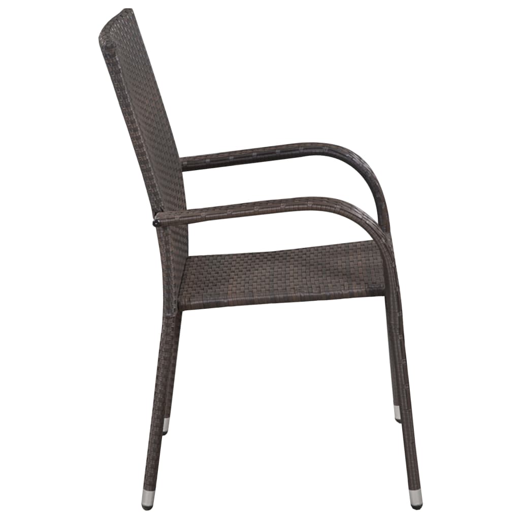 vidaXL dārza krēsli, 2 gab., PE rotangpalma, brūni