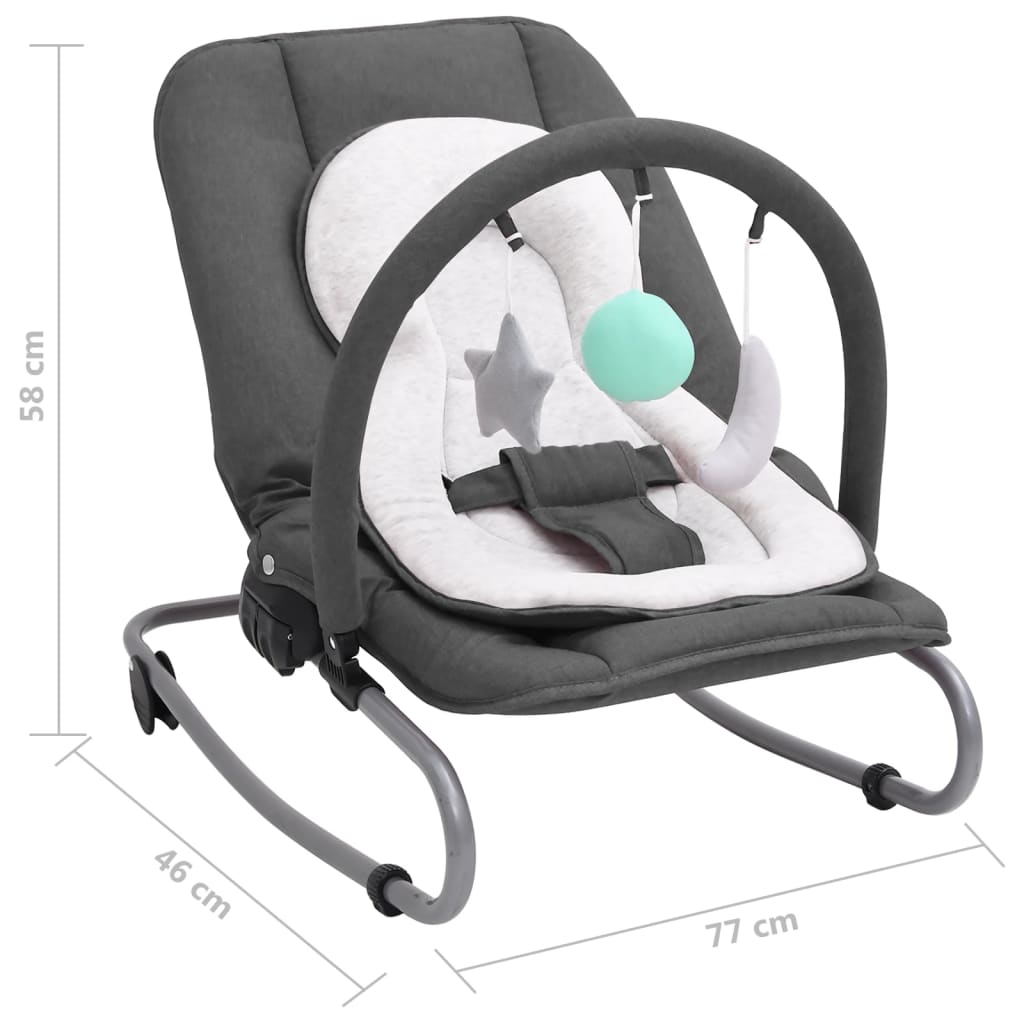 vidaXL bērnu šūpuļkrēsls, antracītpelēks, tērauds