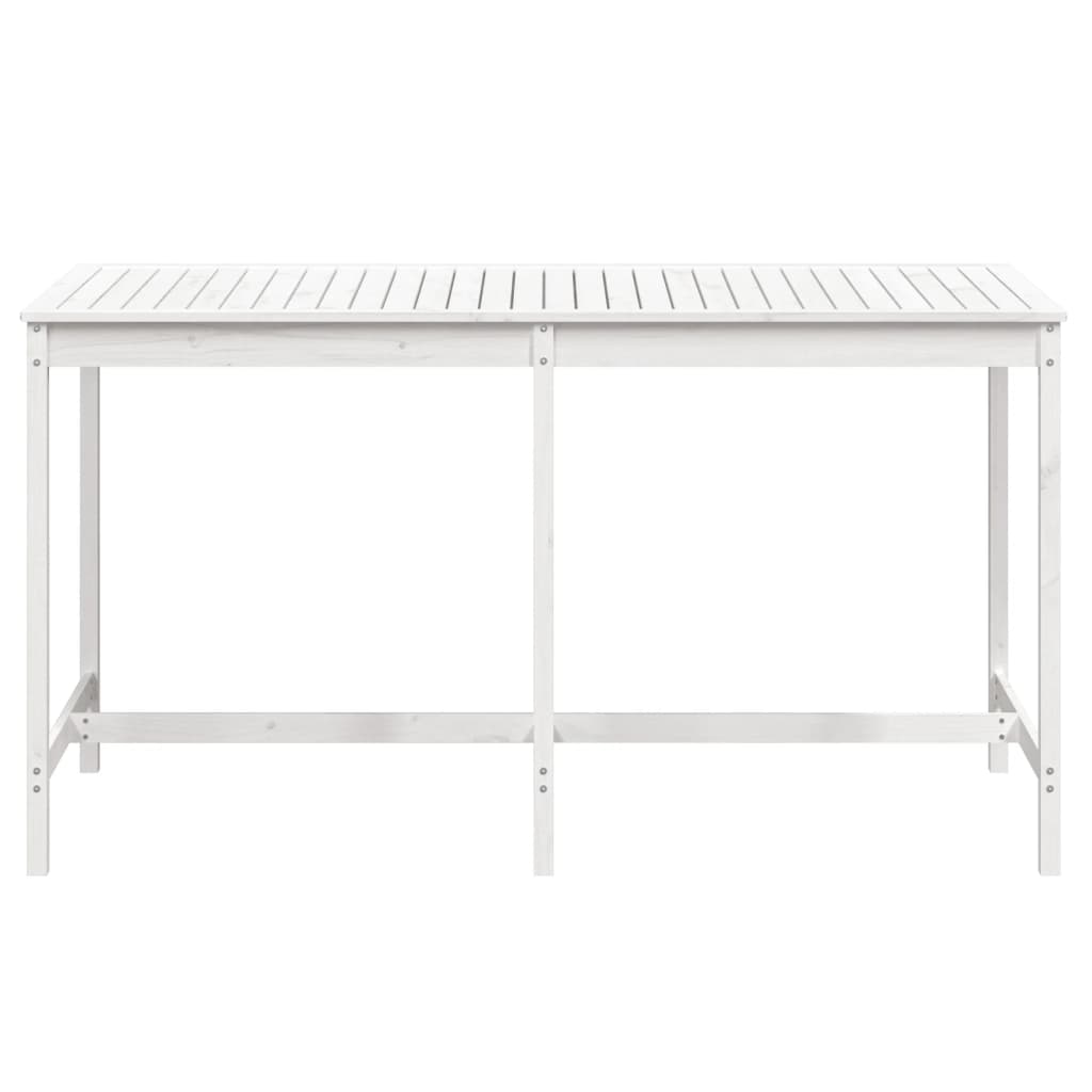 vidaXL dārza galds, 203,5x90x110 cm, priedes masīvkoks, balts