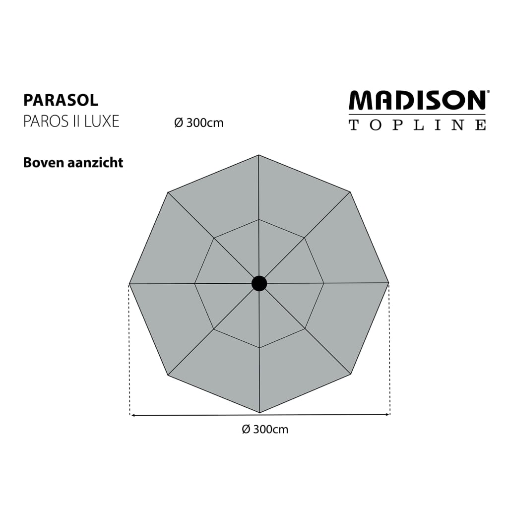 Madison saulessargs Paros II Luxe, 300 cm, pelēkbrūns