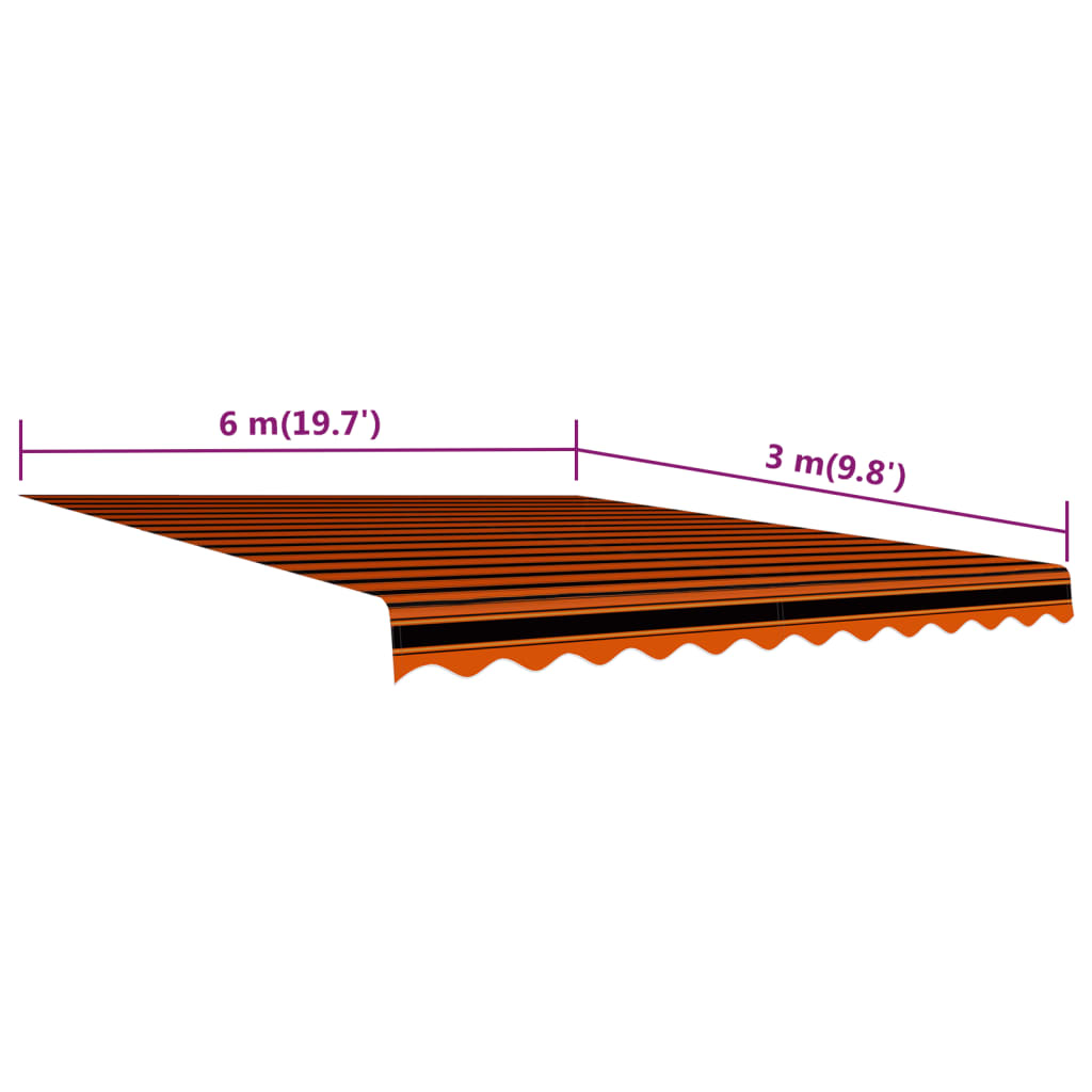 vidaXL markīzes jumts, oranžs ar brūnu, 600x300 cm