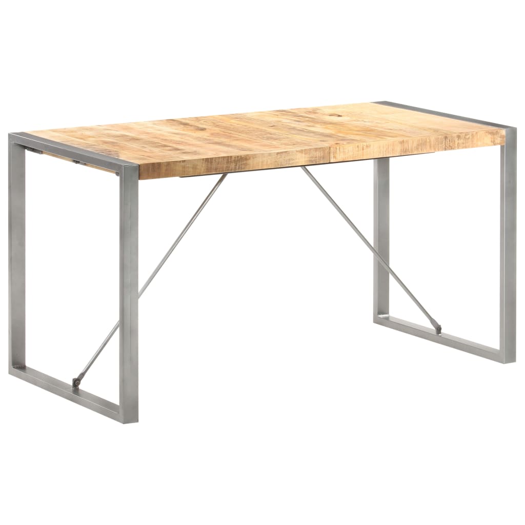 vidaXL virtuves galds, 140x70x75 cm, neapstrādāts mango masīvkoks