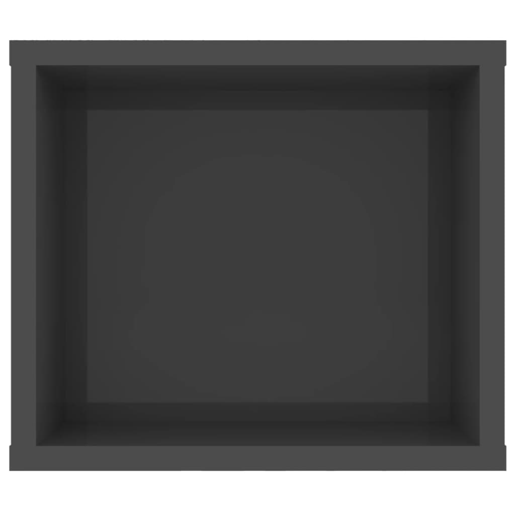 vidaXL TV plaukts, spīdīgi pelēks, 100x30x26,5 cm, skaidu plāksne