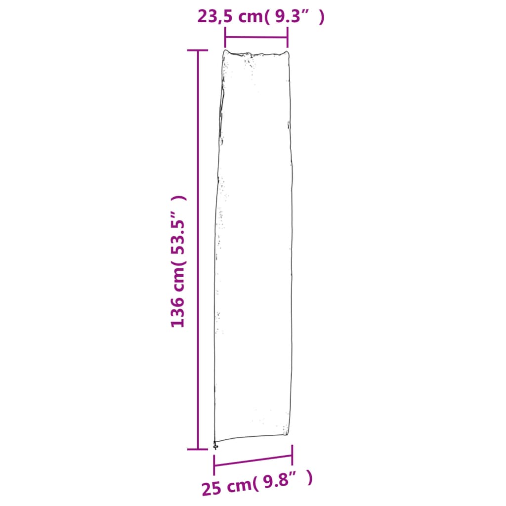 vidaXL dārza lietussarga pārvalki, 2 gab., 136x25/23,5 cm, 420D audums