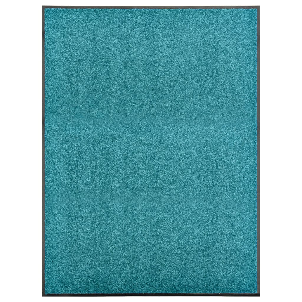 vidaXL durvju paklājs, mazgājams, ciānkrāsā, 90x120 cm