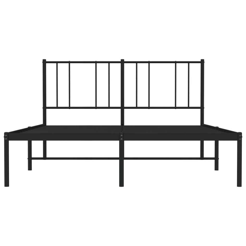 vidaXL gultas rāmis ar galvgali, melns metāls, 120x200 cm