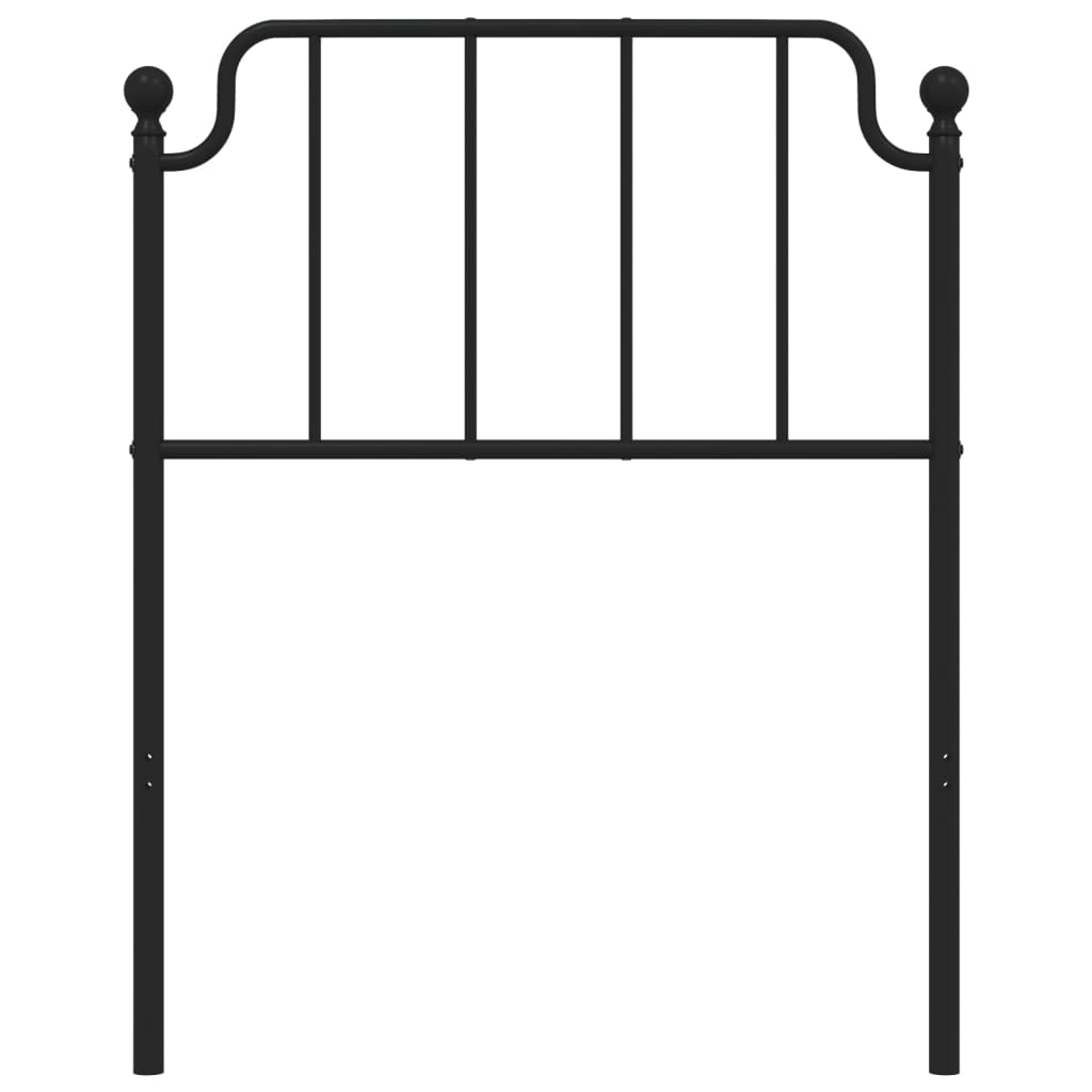 vidaXL gultas galvgalis, metāls, melns, 75 cm
