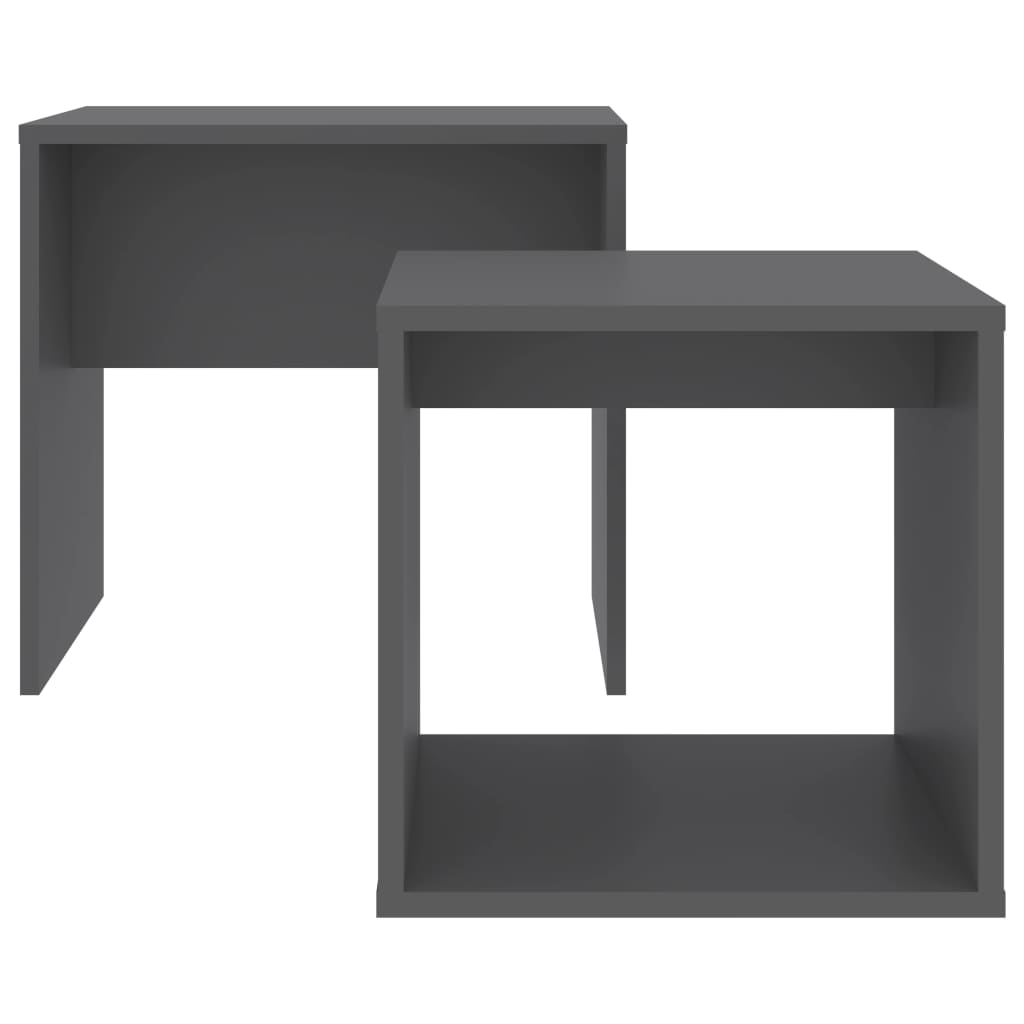 vidaXL kafijas galdiņu komplekts, pelēks, 48x30x45 cm, skaidu plāksne