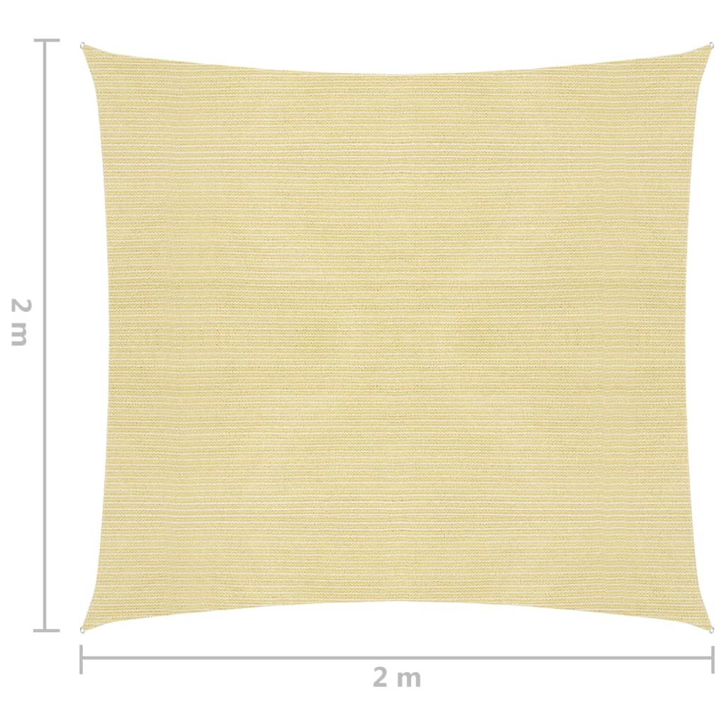 vidaXL saulessargs, HDPE, 2x2 m, kvadrāta forma, bēšs