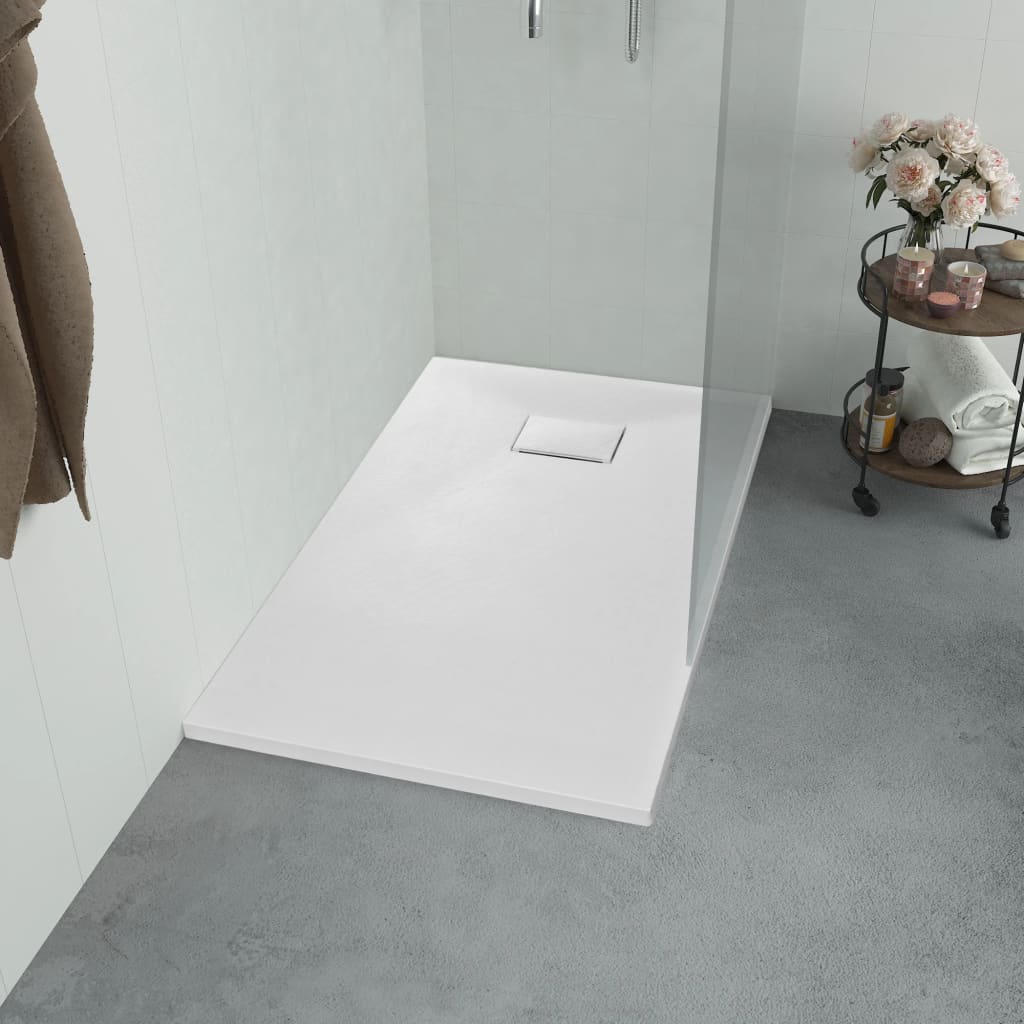 vidaXL dušas pamatne, 120x70 cm, SMC, balta
