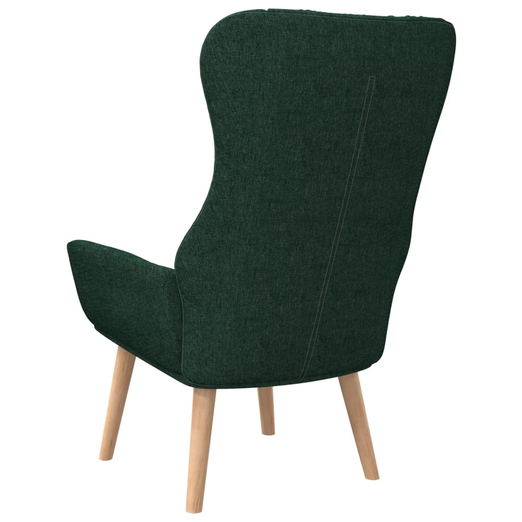 vidaXL atpūtas krēsls, tumši zaļš audums