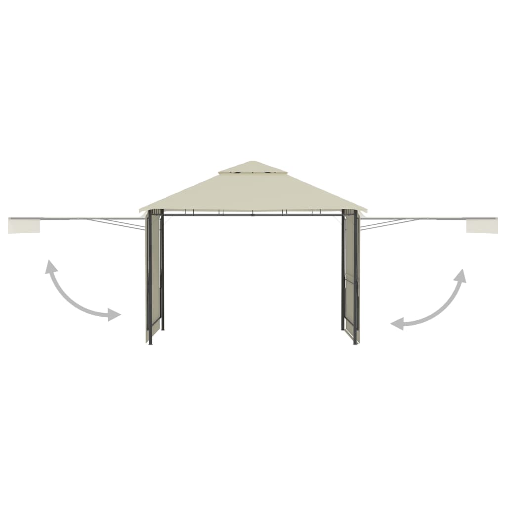 vidaXL nojume ar 2 izvelkamiem jumtiem, 3x3x2,75m, krēmkrāsa,180 g/m²
