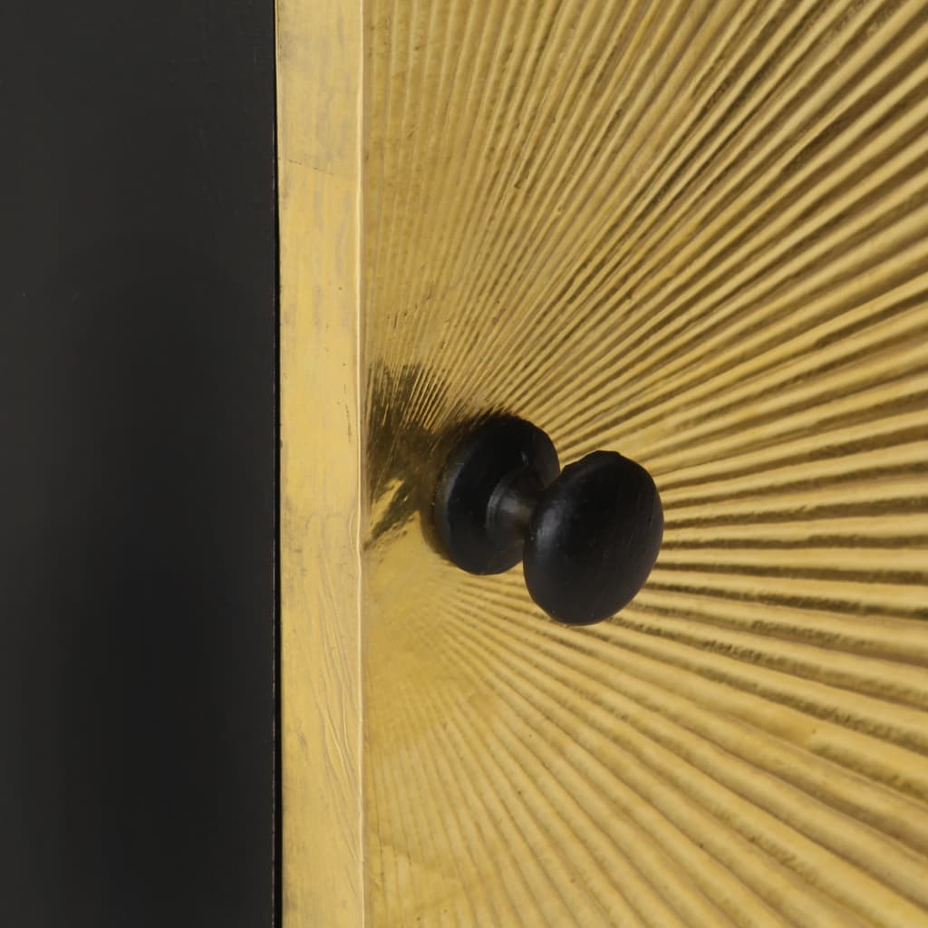 vidaXL naktsskapītis ar misiņa durvīm, 40x30x50 cm, mango masīvkoks