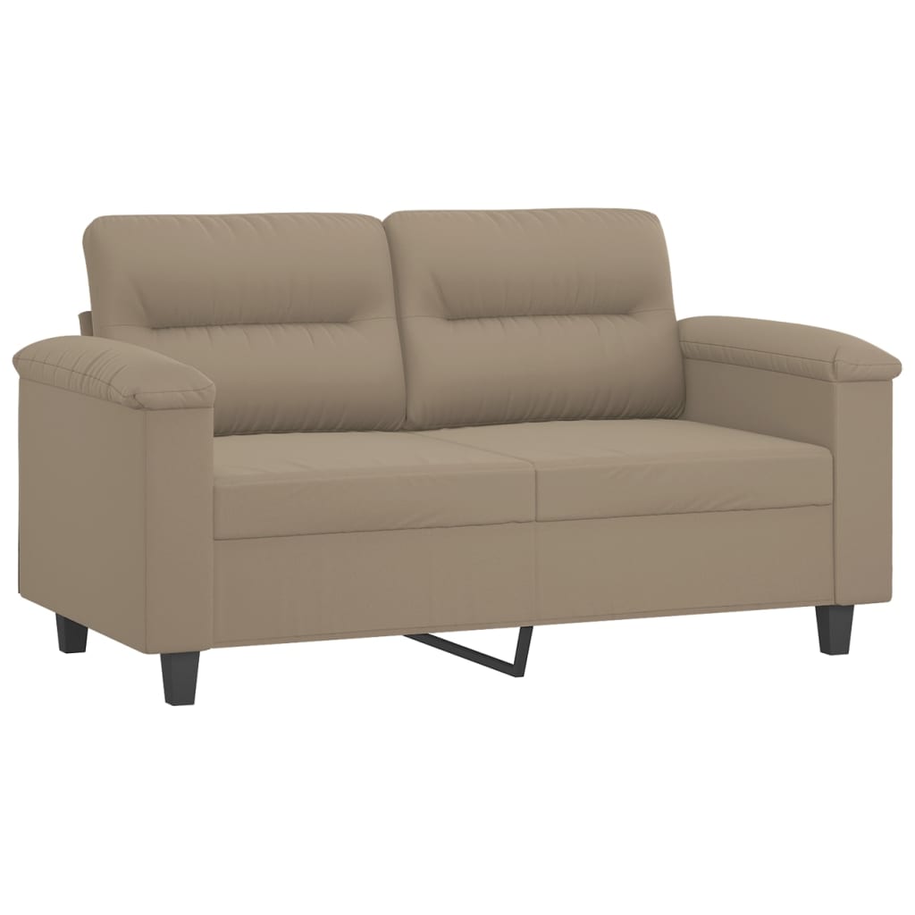vidaXL divdaļīgs dīvānu komplekts ar spilveniem, pelēkbrūns audums
