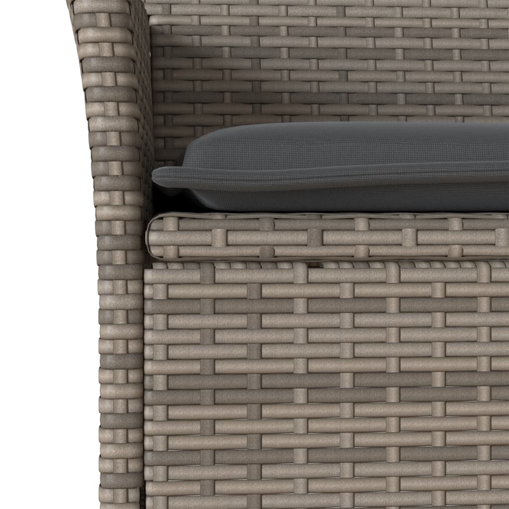 vidaXL dārza krēsli ar matračiem, 2 gab., pelēka PE rotangpalma