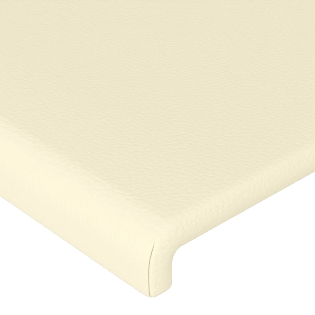 vidaXL gultas galvgalis ar LED, 144x5x118/128 cm, krēmkrāsas