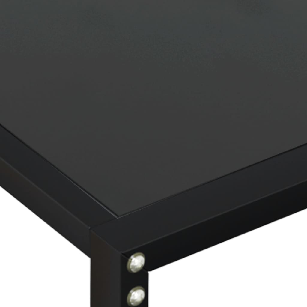 vidaXL konsoles galdiņš, melns, 200x35x75,5 cm, rūdīts stikls