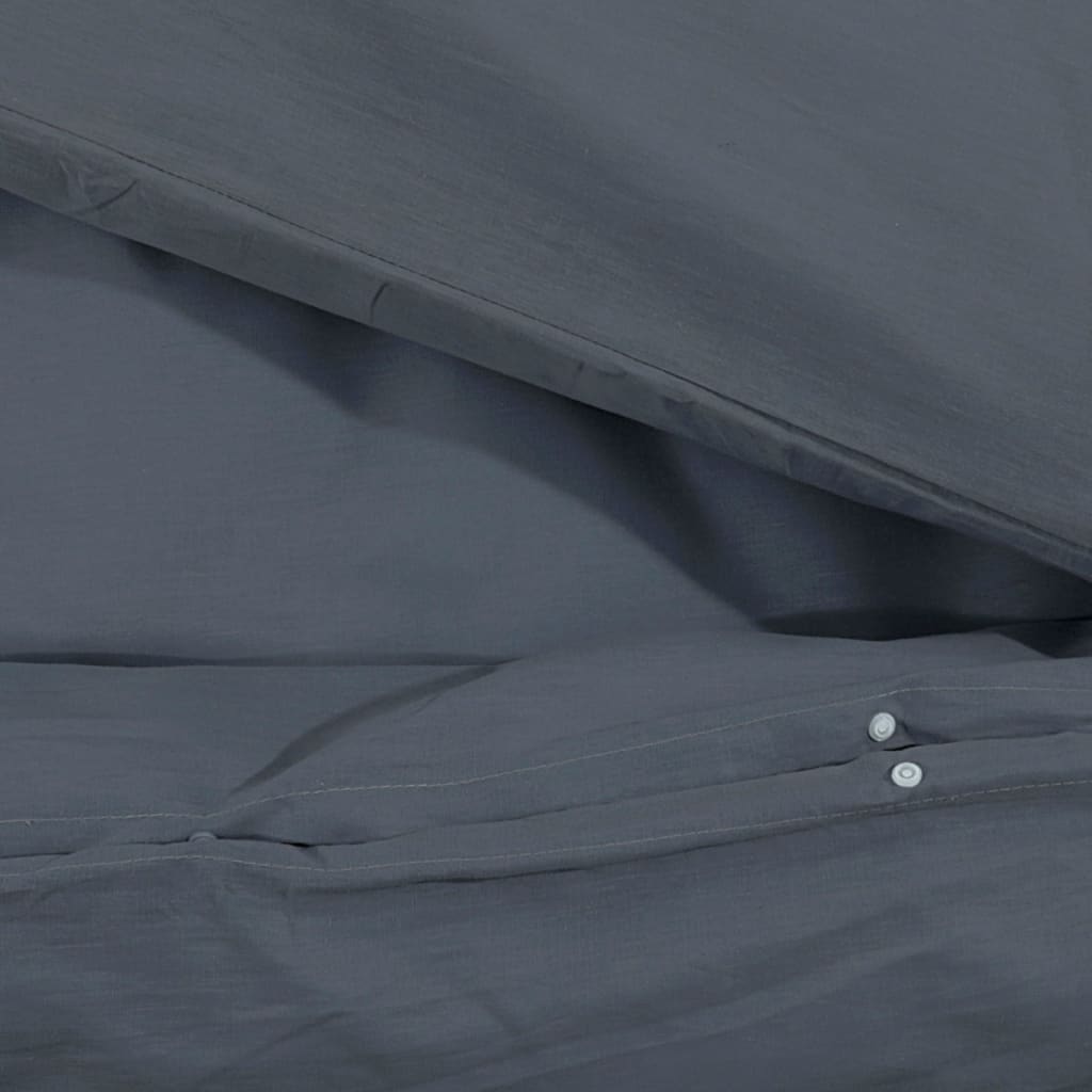 vidaXL gultasveļas komplekts, melns, 200x200 cm, kokvilna