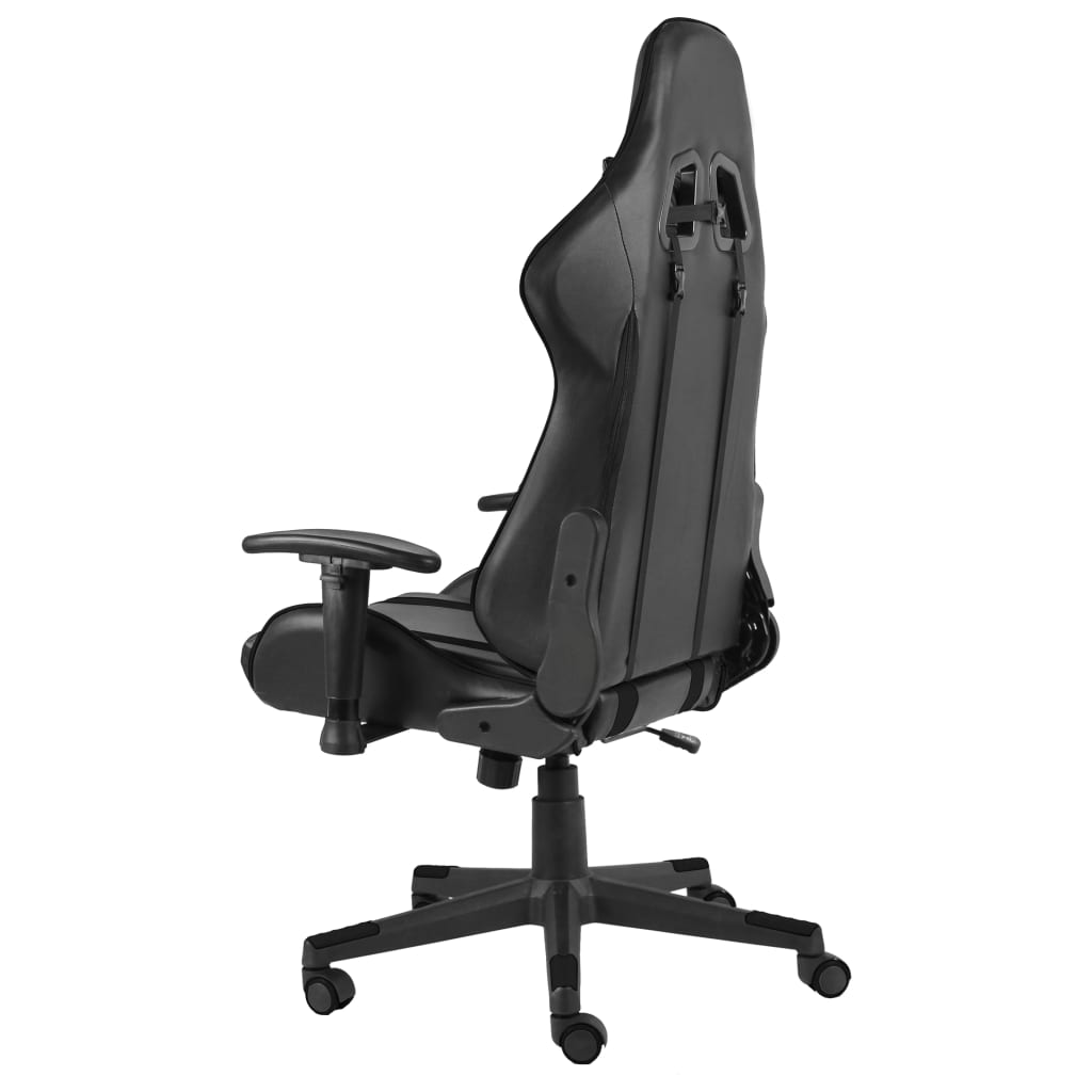 vidaXL datorspēļu krēsls, grozāms, melns, PVC
