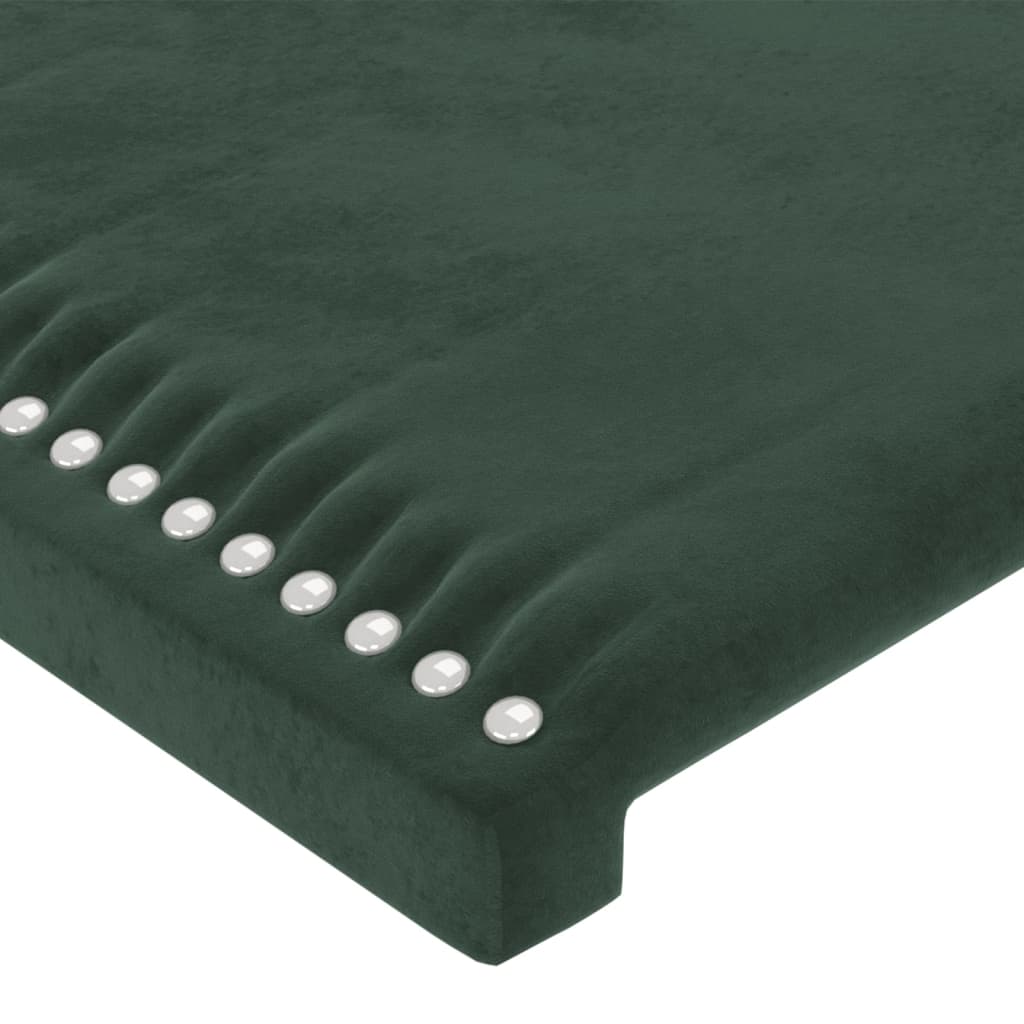 vidaXL gultas galvgaļi, 2 gab., 100x5x78/88 cm, tumši zaļš samts
