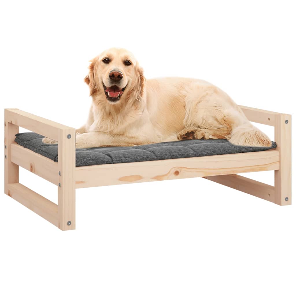 vidaXL suņu gulta, 75,5x55,5x28 cm, priedes masīvkoks