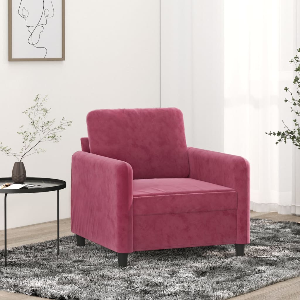 vidaXL atpūtas krēsls, vīnsarkans, 60 cm, samts