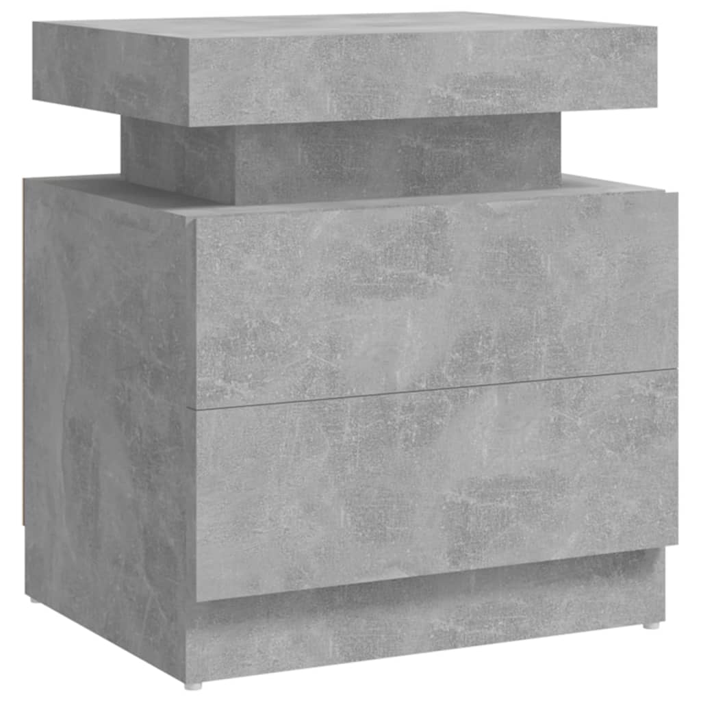 vidaXL naktsskapītis, betona pelēks, 45x35x52 cm, skaidu plāksne