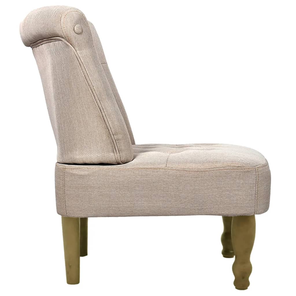 vidaXL franču stila atzveltnes krēsli, 2 gab., krēmkrāsas audums