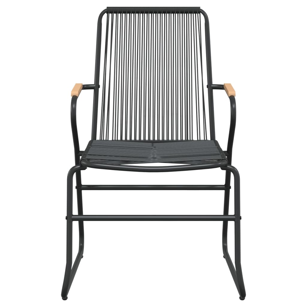 vidaXL dārza krēsli, 4 gab., PVC rotangpalma, 58x59x85,5 cm, melni