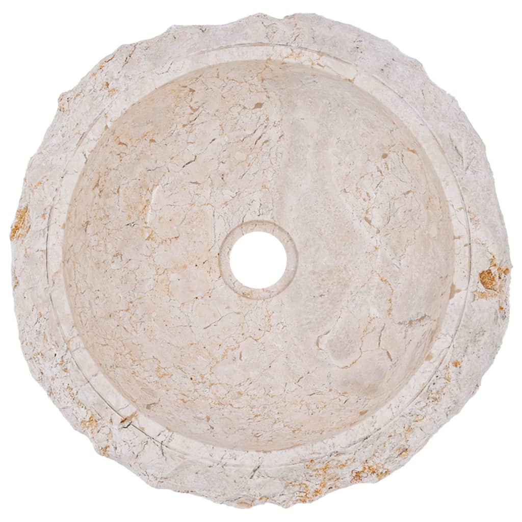 vidaXL izlietne, 40x12 cm, krēmkrāsas marmors