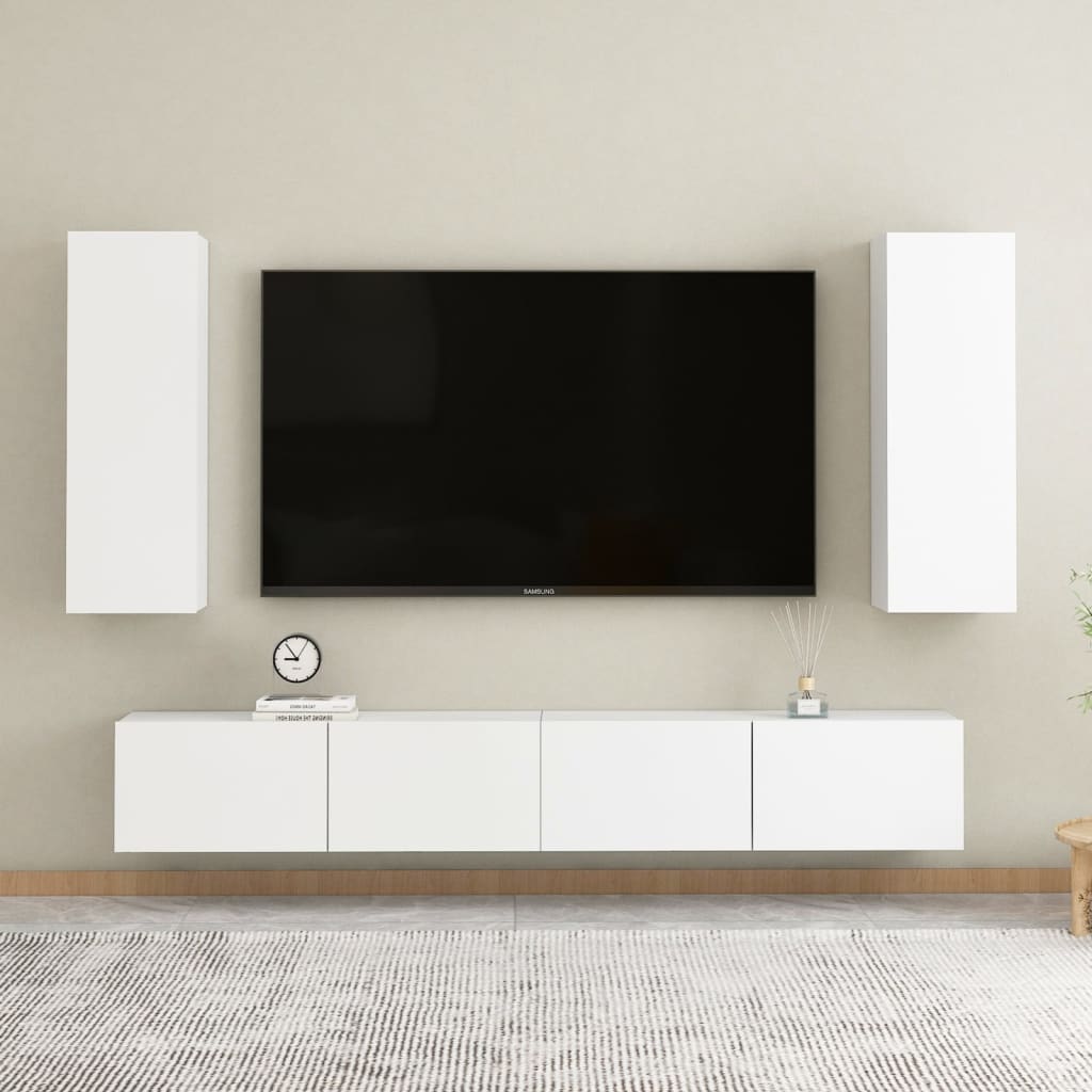 vidaXL TV skapītis, 30,5x30x90 cm, balts, skaidu plāksne