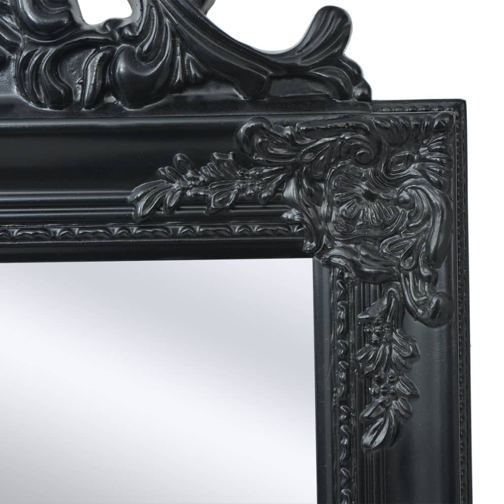 vidaXL baroka stila grīdas spogulis, 160x40 cm, melns