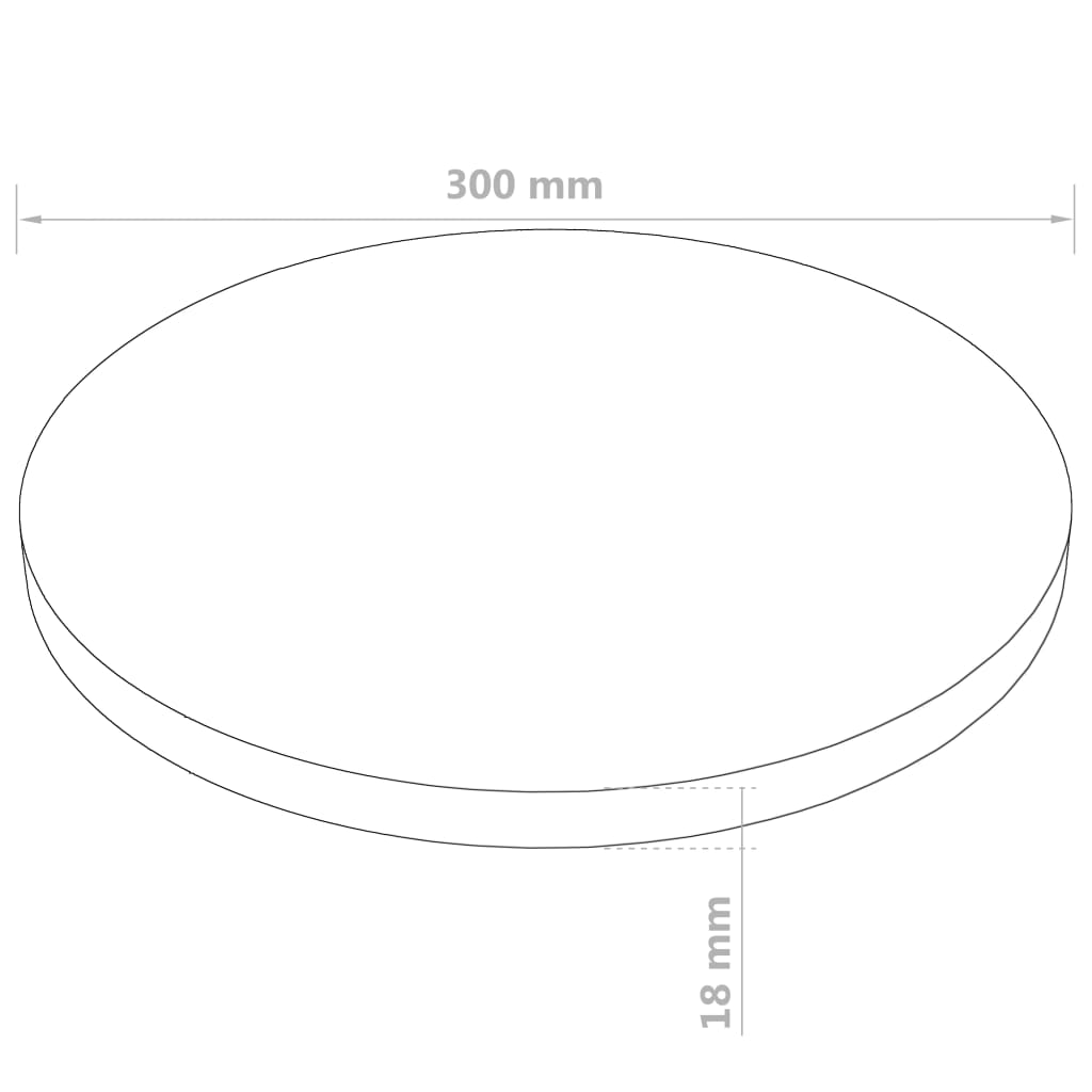 vidaXL galda virsma, 300x18 mm, apaļa, MDF