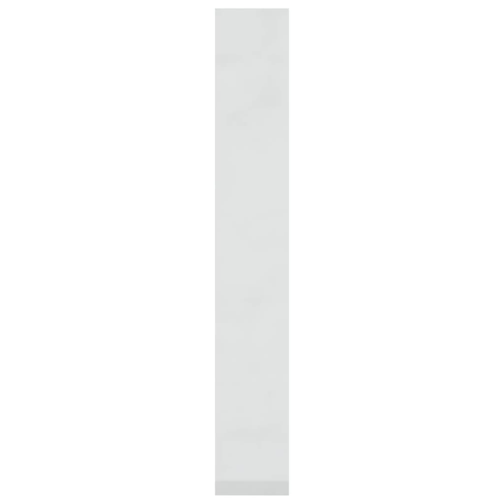 vidaXL grāmatu plaukts, aizslietnis, spīdīgi balts, 60x30x198 cm