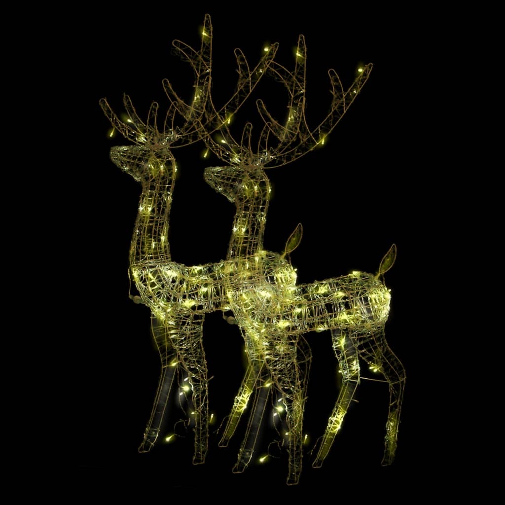 vidaXL Ziemassvētku ziemeļbriežu dekorācijas, 2 gab., akrils, 120 cm