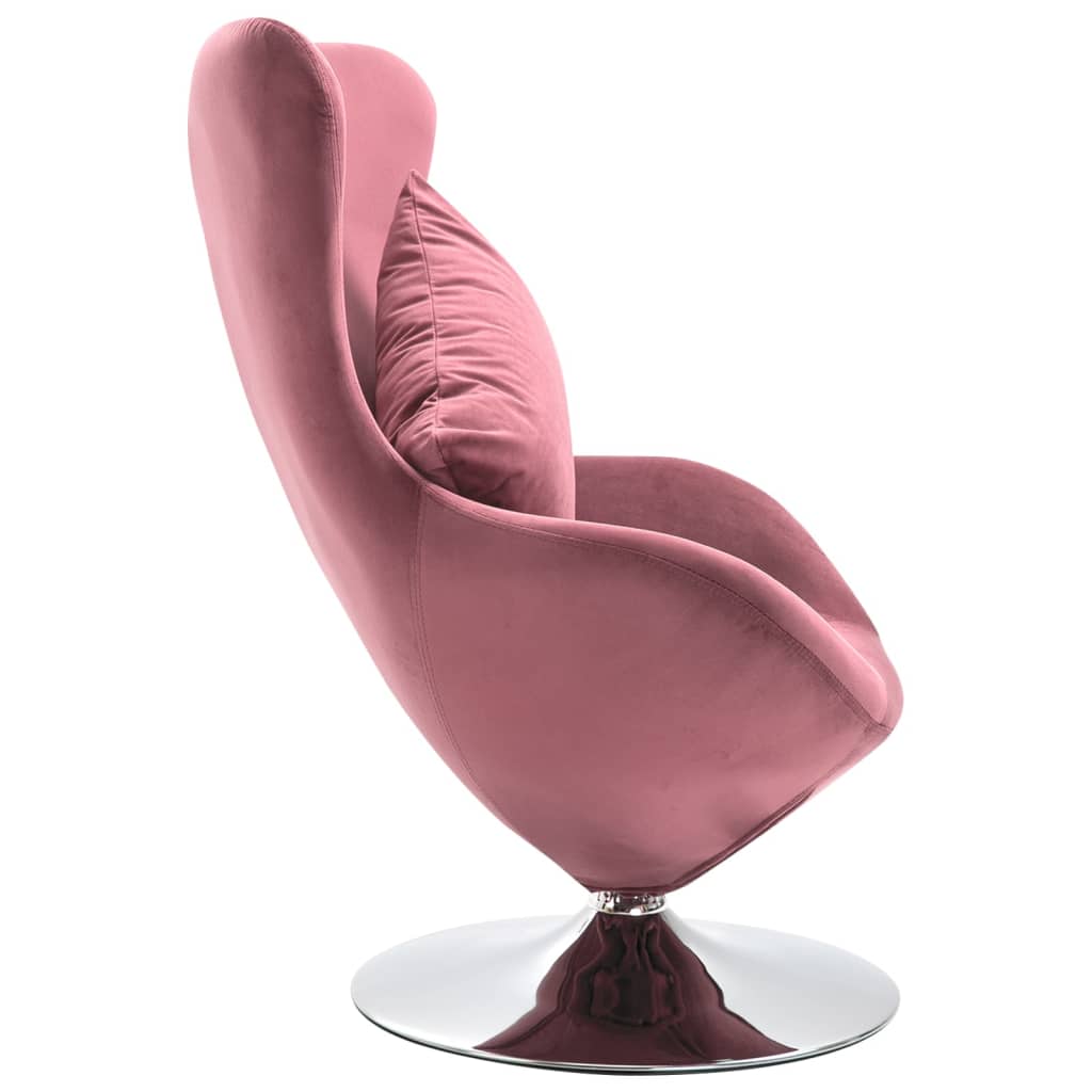 vidaXL grozāms atpūtas krēsls ar spilvenu, rozā samts