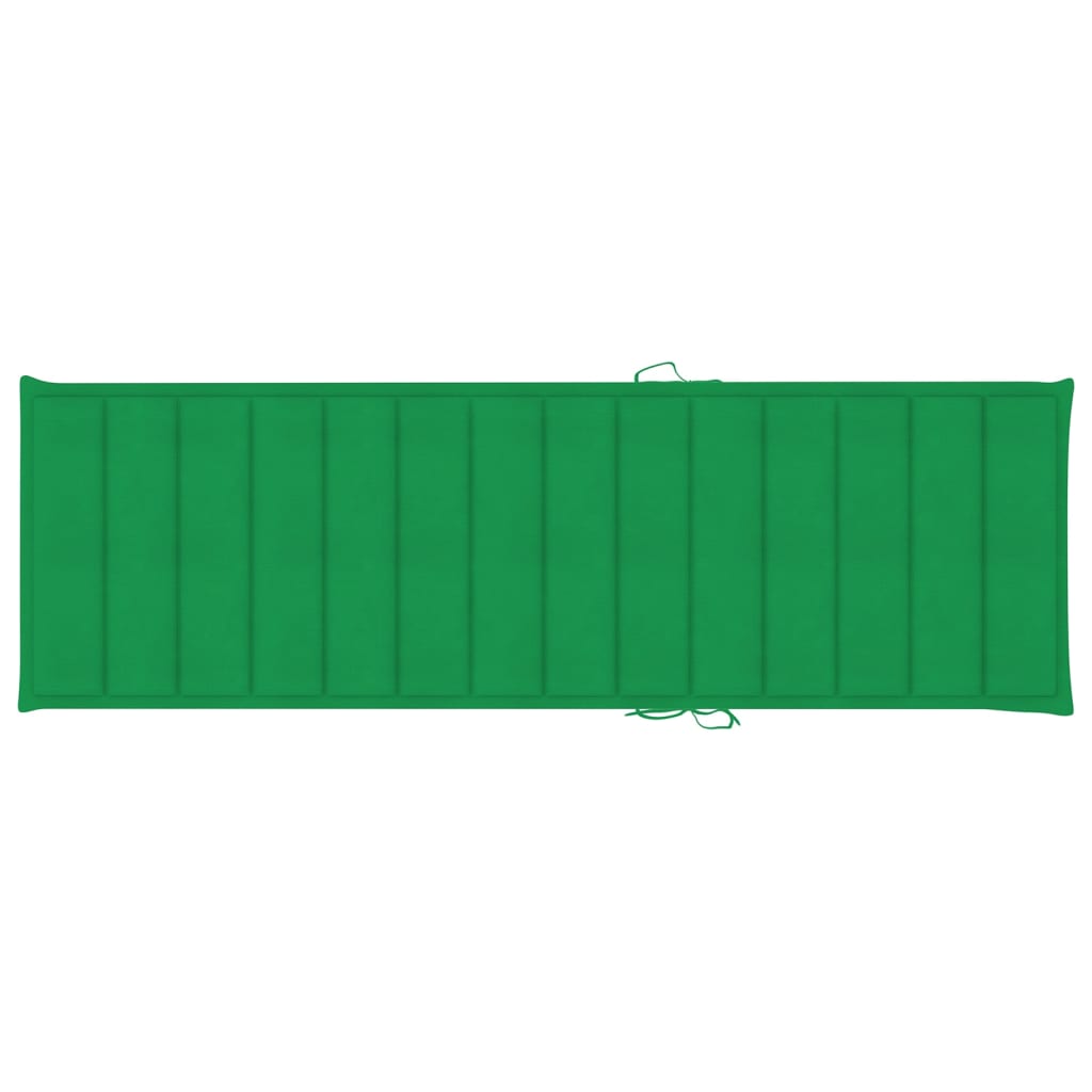 vidaXL sauļošanās zvilnis, zaļš matracis, impregnēta priede