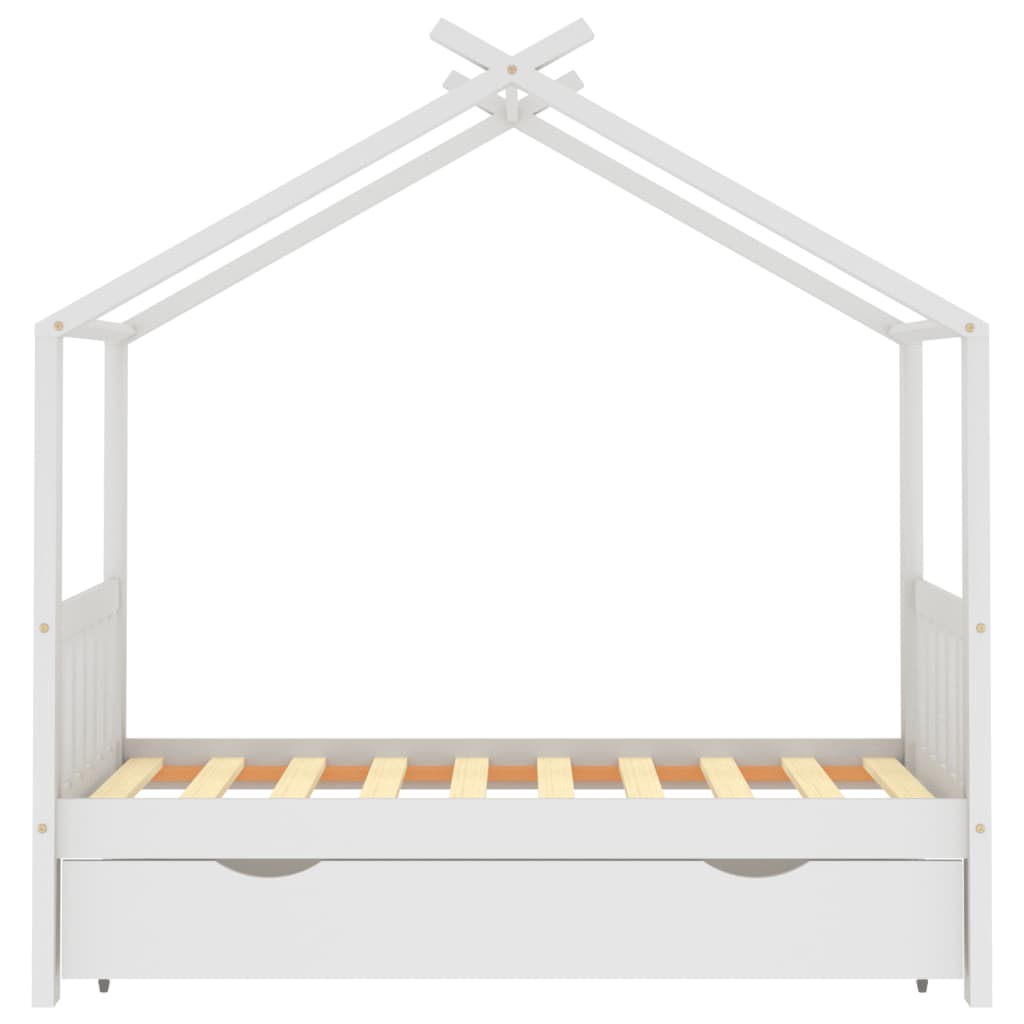 vidaXL bērnu gultas rāmis ar atvilktni, priedes masīvkoks, 80x160 cm