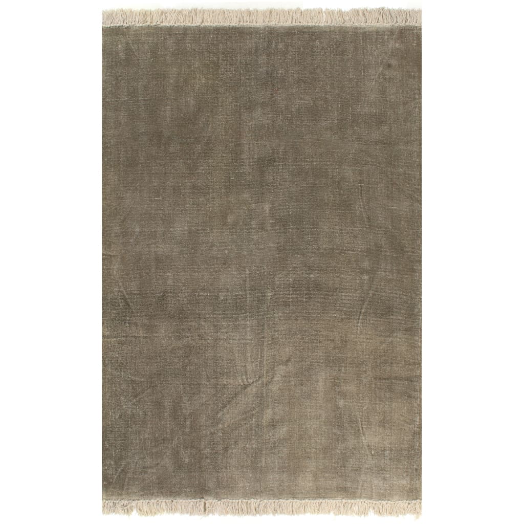 vidaXL paklājs, kokvilna, 120x180 cm, pelēkbrūns