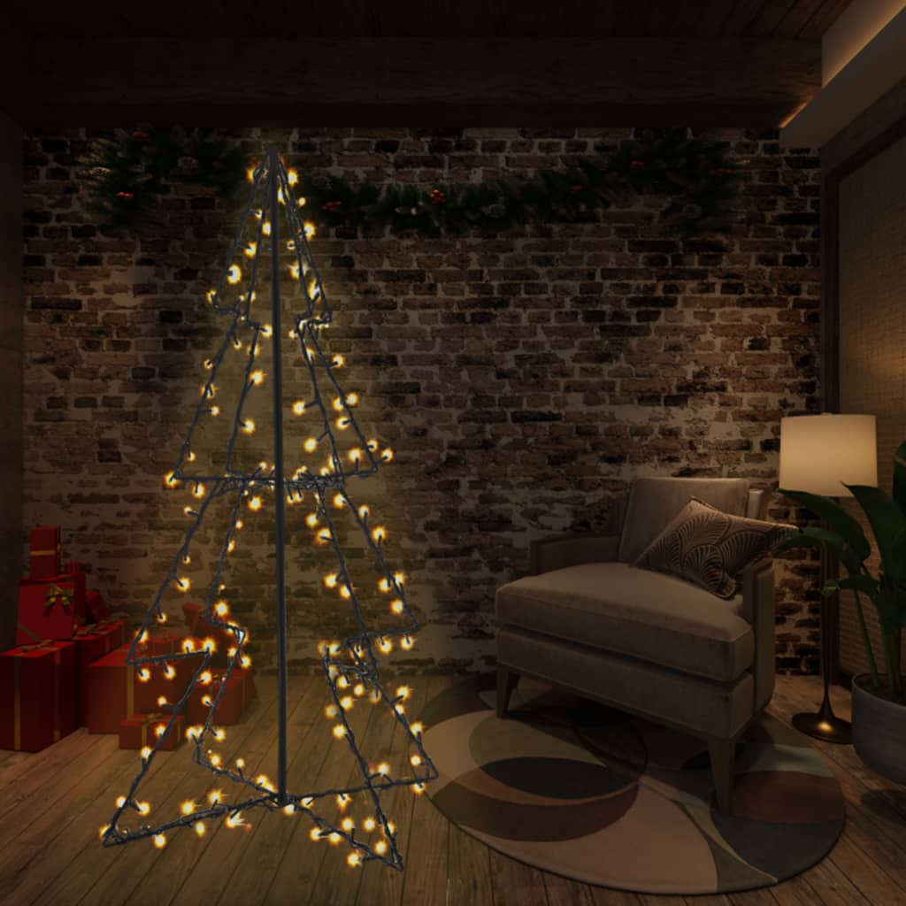 vidaXL Ziemassvētku egle, 240 LED, telpām, āra teritorijai, 115x150cm
