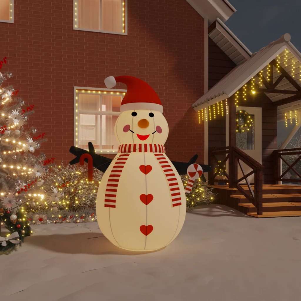 vidaXL piepūšams sniegavīrs, LED, 250 cm