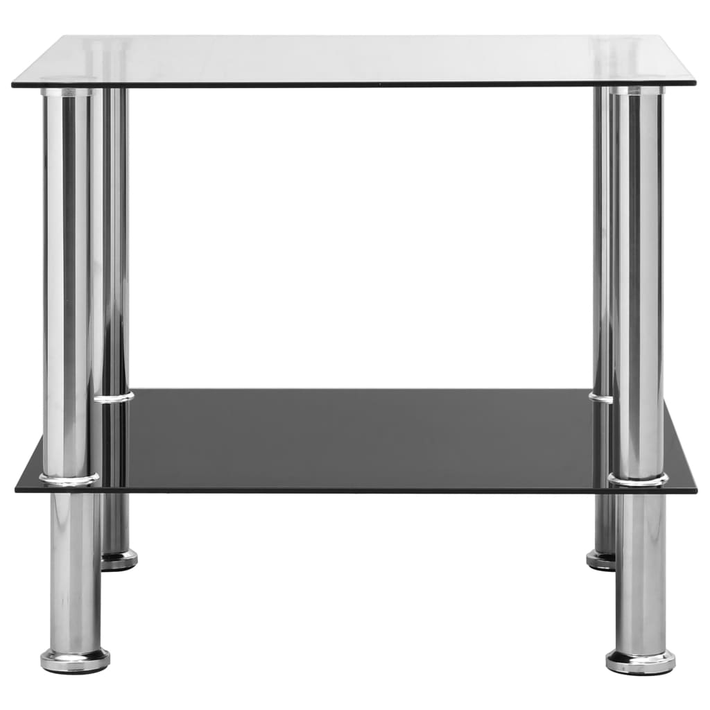 vidaXL galdiņš, 45x50x45 cm, caurspīdīgs, rūdīts stikls