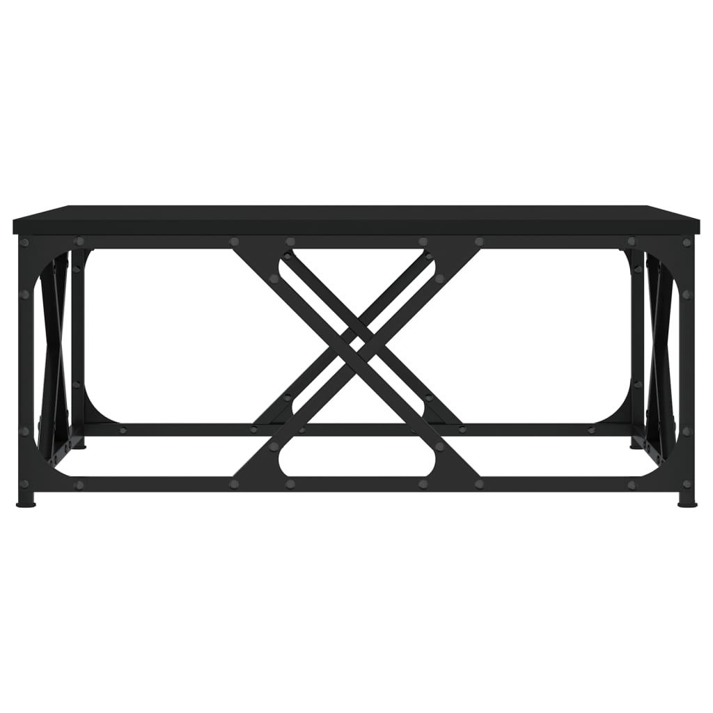 vidaXL kafijas galdiņš, melns, 70x70x30 cm, inženierijas koks