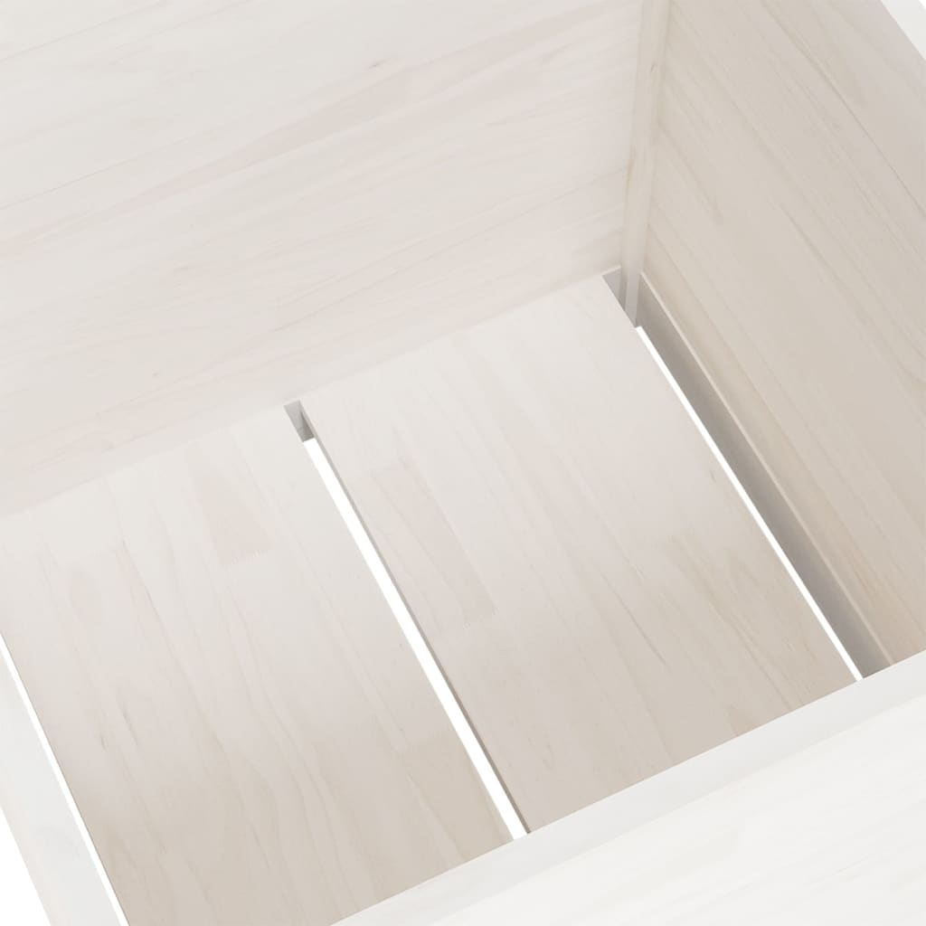 vidaXL dārza puķu kastes, 2 gab., baltas, 60x60x60 cm, priedes koks