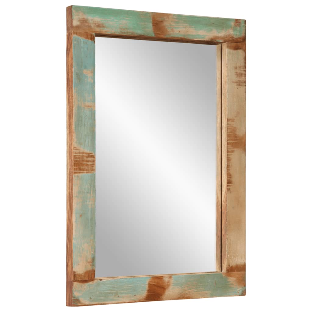 vidaXL spogulis, 70x50 cm, pārstrādāts masīvkoks un stikls