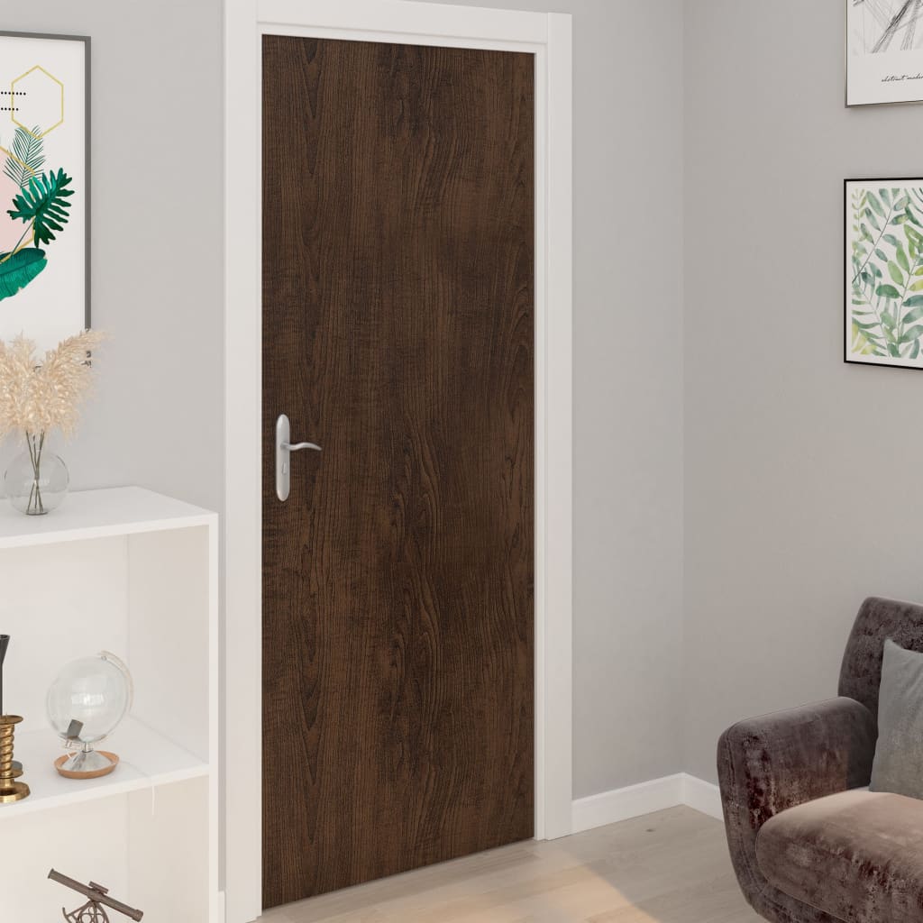 vidaXL durvju līmplēves, 4 gab., 210x90 cm, tumša ozolkoka krāsa, PVC