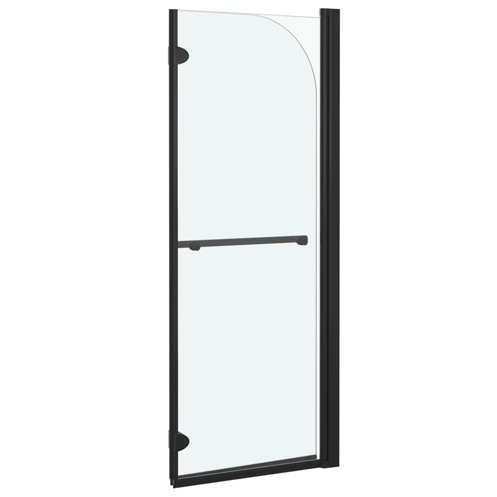 vidaXL salokāmas dušas durvis, 95x140 cm, 2 paneļi, ESG, melnas