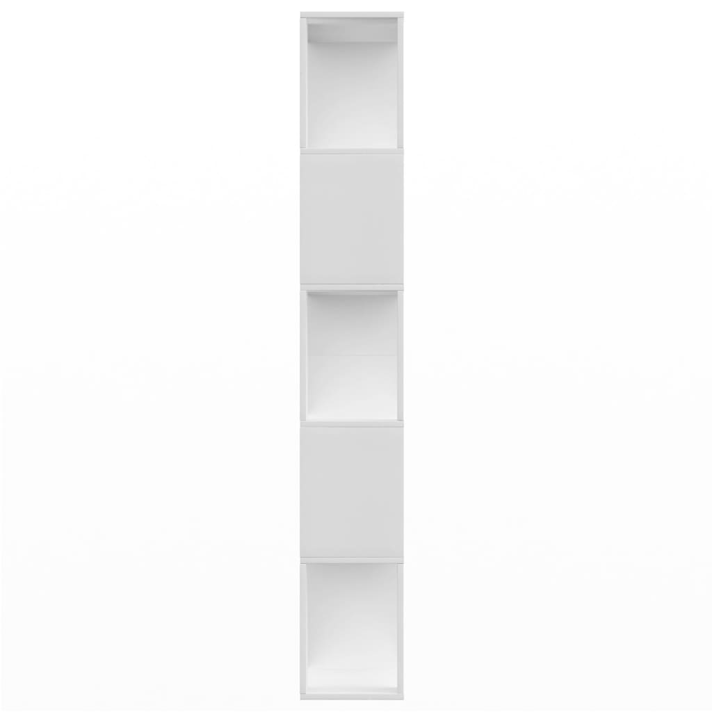 vidaXL grāmatu plaukts, 80x24x159 cm, balta skaidu plāksne